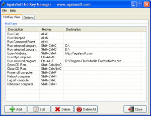 AgataSoft HotKey Manager - náhled