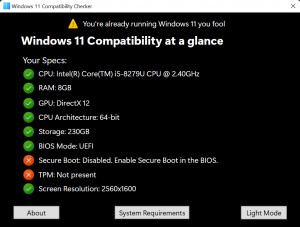 Windows 11 Compatibility Checker - náhled