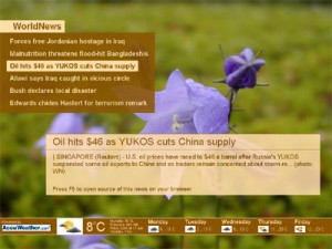 Online News Screensaver - náhled