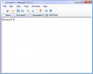 Notepad X - náhled