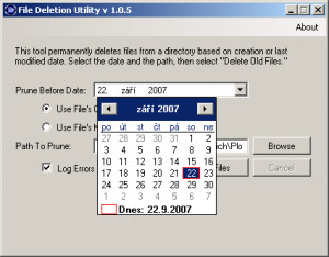 File Deletion Utility - náhled