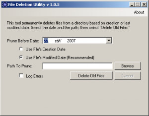 File Deletion Utility - náhled