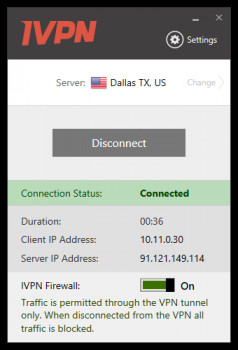 IVPN Client - náhled
