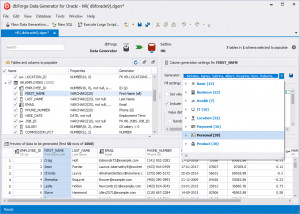dbForge Data Generator for Oracle - náhled
