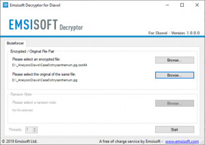 Emsisoft Decryptor for Diavol - náhled