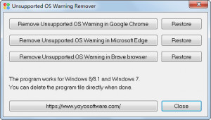 Unsupported OS Warning Remover - náhled