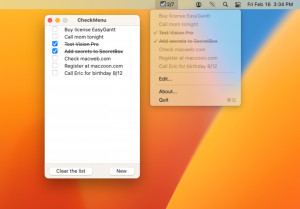 CheckMenu - náhled