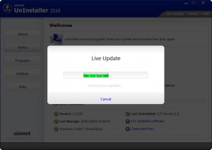 Simnet Uninstaller 2010 - náhled