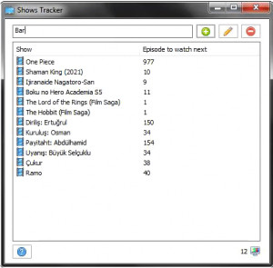 Shows Tracker - náhled