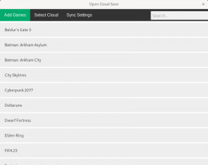 Open Cloud Saves - náhled