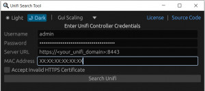 Unifi Search Tool - náhled