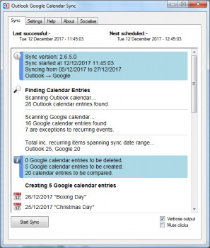 Outlook Google Calendar Sync - náhled