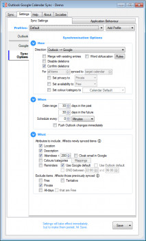 Outlook Google Calendar Sync - náhled