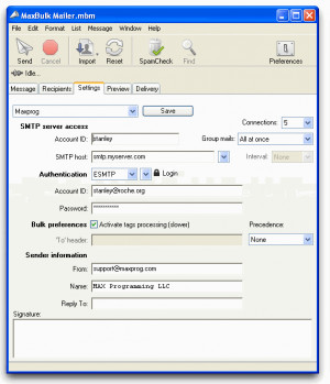 MaxBulk Mailer - náhled