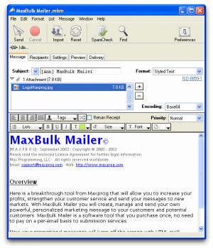 MaxBulk Mailer - náhled