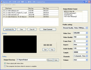 Agree Free AVI DIVX ASF WMV to MPEG DVD Converter - náhled