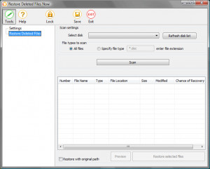 Restore Deleted Files Now - náhled