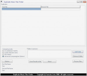 Duplicate Music Files Finder - náhled