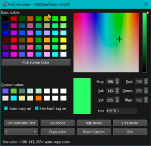 PGRColorPicker - náhled