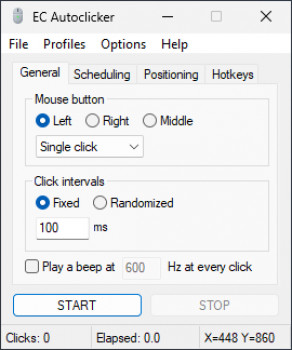 EC Autoclicker - náhled