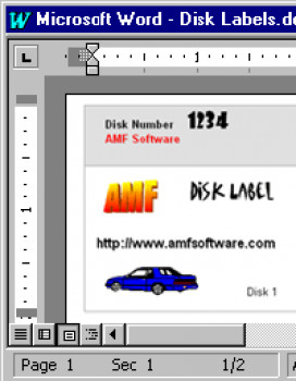 3.5" Disk Label Creator - náhled