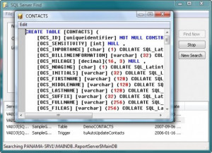 SQL Server Find - náhled