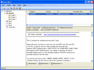 NET Mailer AsterMail - náhled