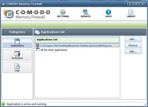 Comodo Memory Firewall - náhled
