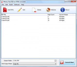 Weeny Free PDF to HTML Converter - náhled