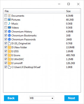 Ev-Secure-Backup - náhled