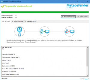 OPSWAT Metadefender Client - náhled