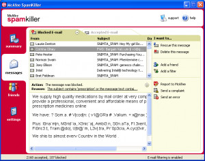 McAfee SpamKiller - náhled