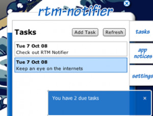 RTM Notifier - náhled