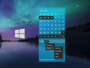 Minimalist GNU for Windows 10 Calendar - náhled