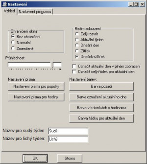 Rozvrh hodin - náhled