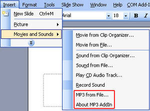 MP3 AddIn for Microsoft PowerPoint - náhled
