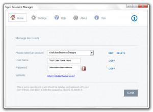 Sigos Password Manager - náhled
