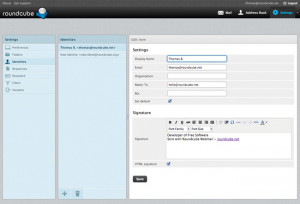 Roundcube Webmail - náhled