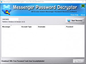 Messenger Password Decryptor  - náhled