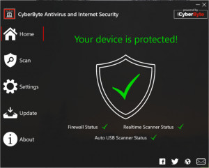 CyberByte Antivirus - náhled