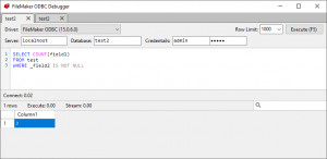 FileMaker ODBC Debugger - náhled