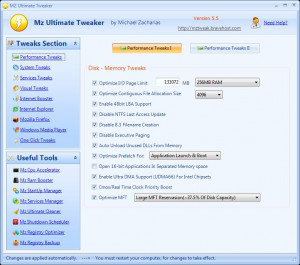 Mz Ultimate Tweaker - náhled