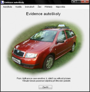 Evidence autoškoly - náhled