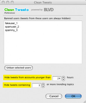 Clean Tweets - náhled