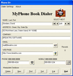 MyPhone Book Dialer - náhled