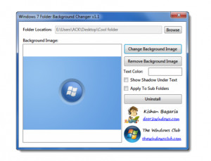 Windows 7 Folder Background Changer - náhled