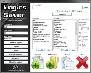 Logins Saver - náhled