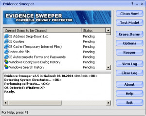 Evidence Sweeper - náhled