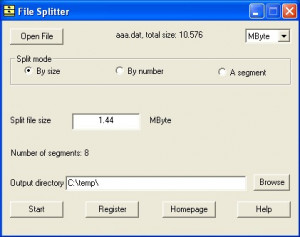 File Splitter - náhled