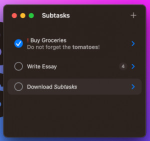 Subtasks - náhled